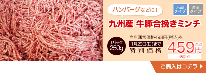 ハンバーグなどに 九州産牛豚合挽きミンチ 250ｇ