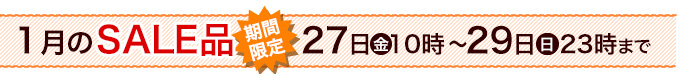 1月のセール品！27日(金)10時〜29日(日)23時