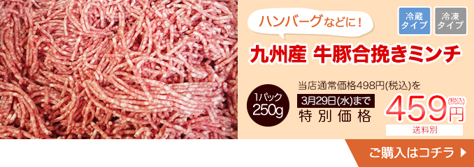 ハンバーグなどに 九州産牛豚合挽きミンチ 250ｇ【10810】