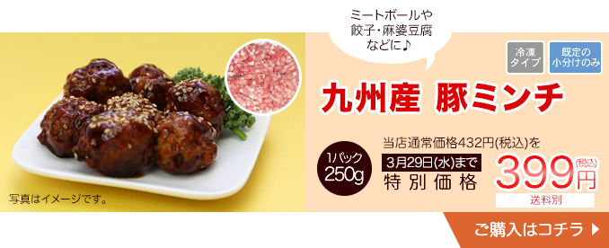 ミートボールや餃子・麻婆豆腐などに九州産豚ミンチ 250ｇ【20010】